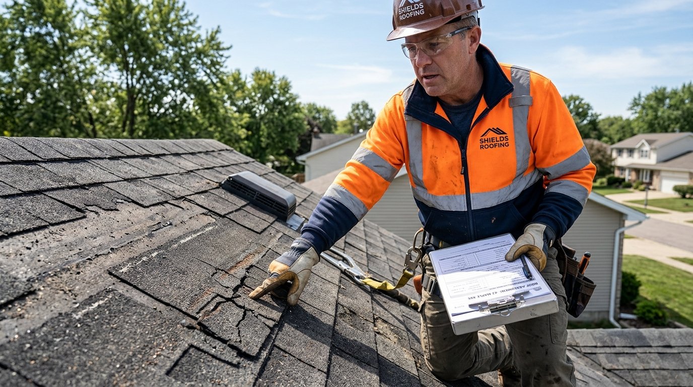 Comparison diagram of roof repair vs full roof replacement criteria